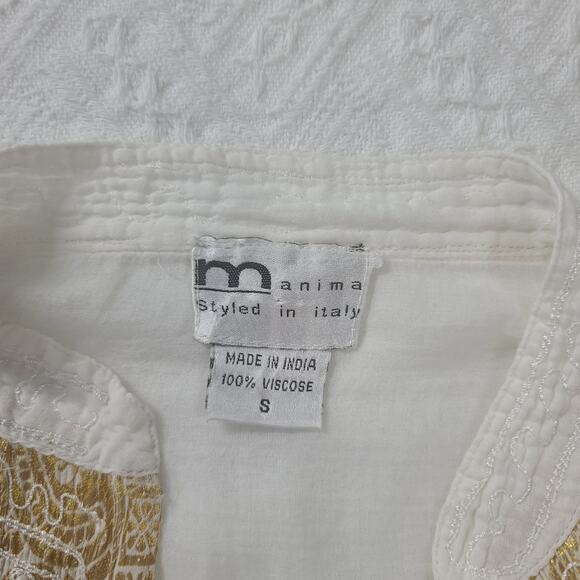 Manima Styled in Italy Gold & Embroidered Ethnic Tunic Kurta Beautiful detailing - Picture 8 of 10